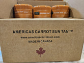 Box of Americas Carrot Sun Tan products with containers inside