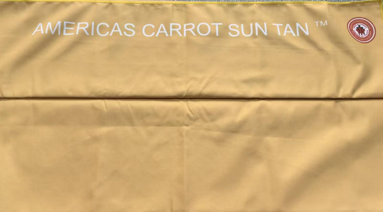 Gold-colored product packaging with &
